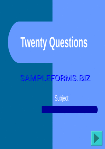20 Questions Game Template pdf ppt free