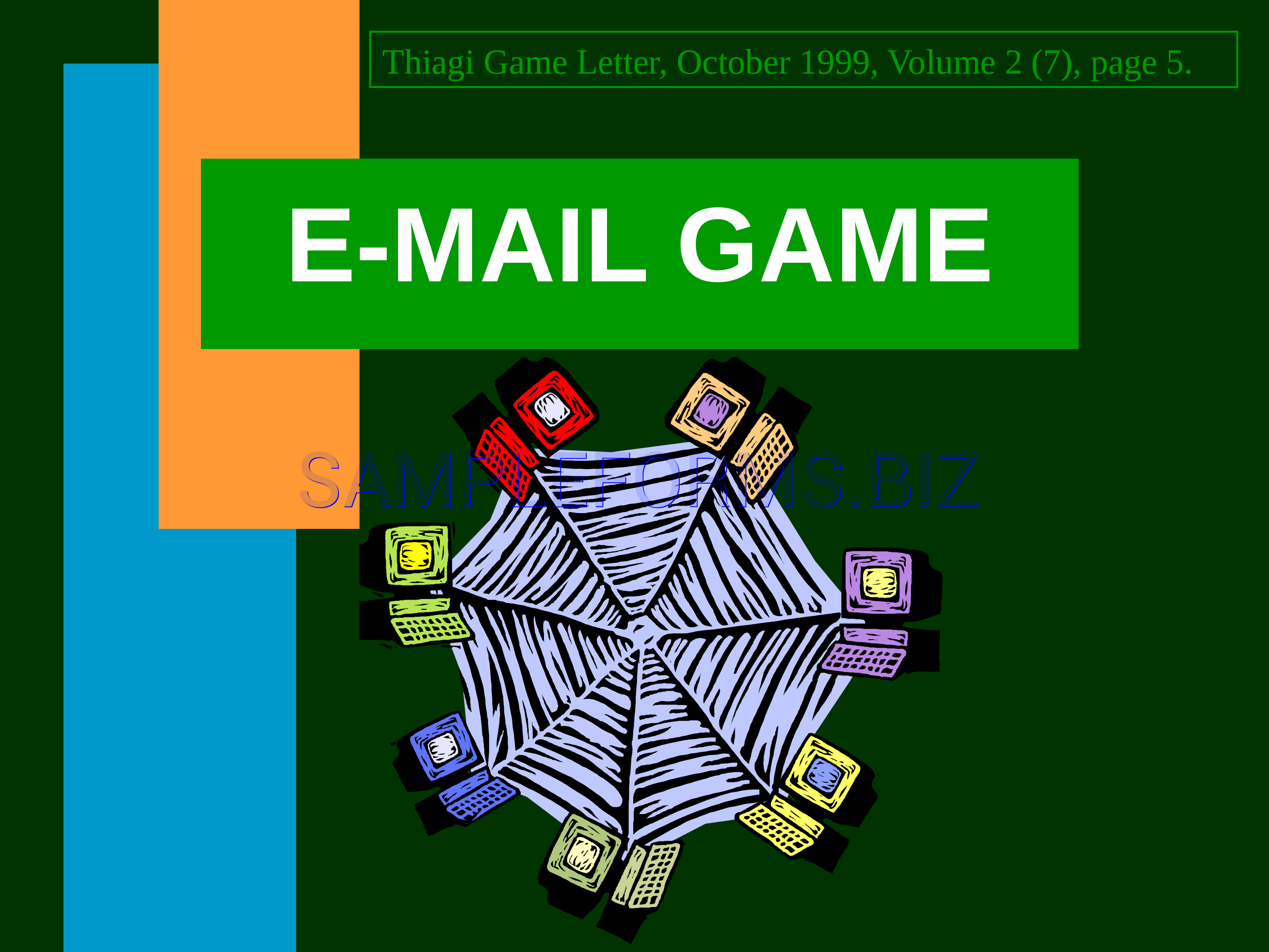 Preview free downloadable E-mail Game Sample Game in PDF (page 1)