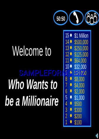 Millionaire Game Template pdf ppt free