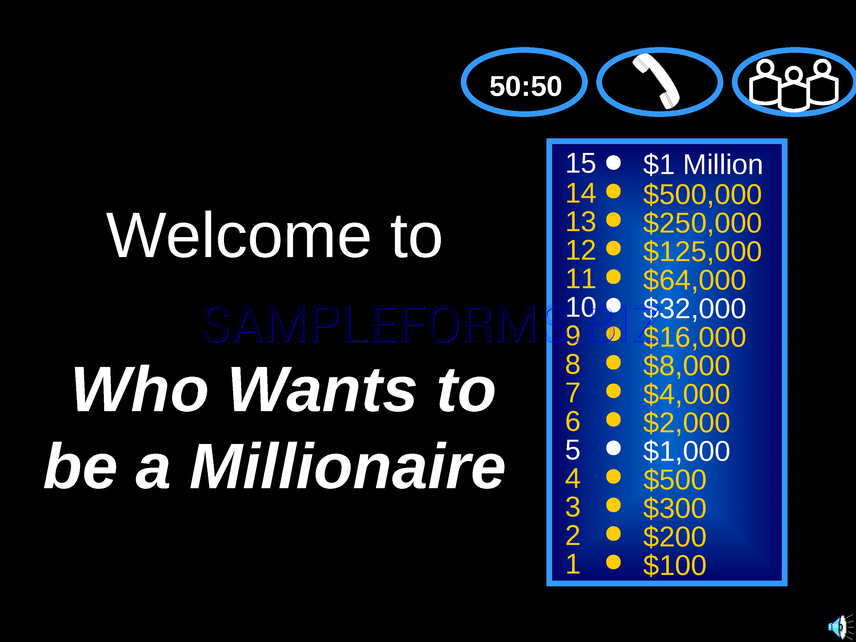 Preview free downloadable Millionaire Game Template in PDF (page 1)