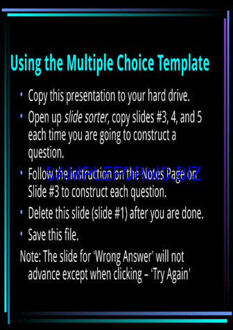 Multiple Choice Game Template pdf ppt free