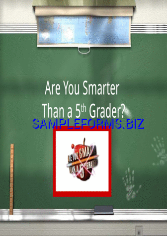 Smarter Than a 5th Grader Game Template pdf ppt free