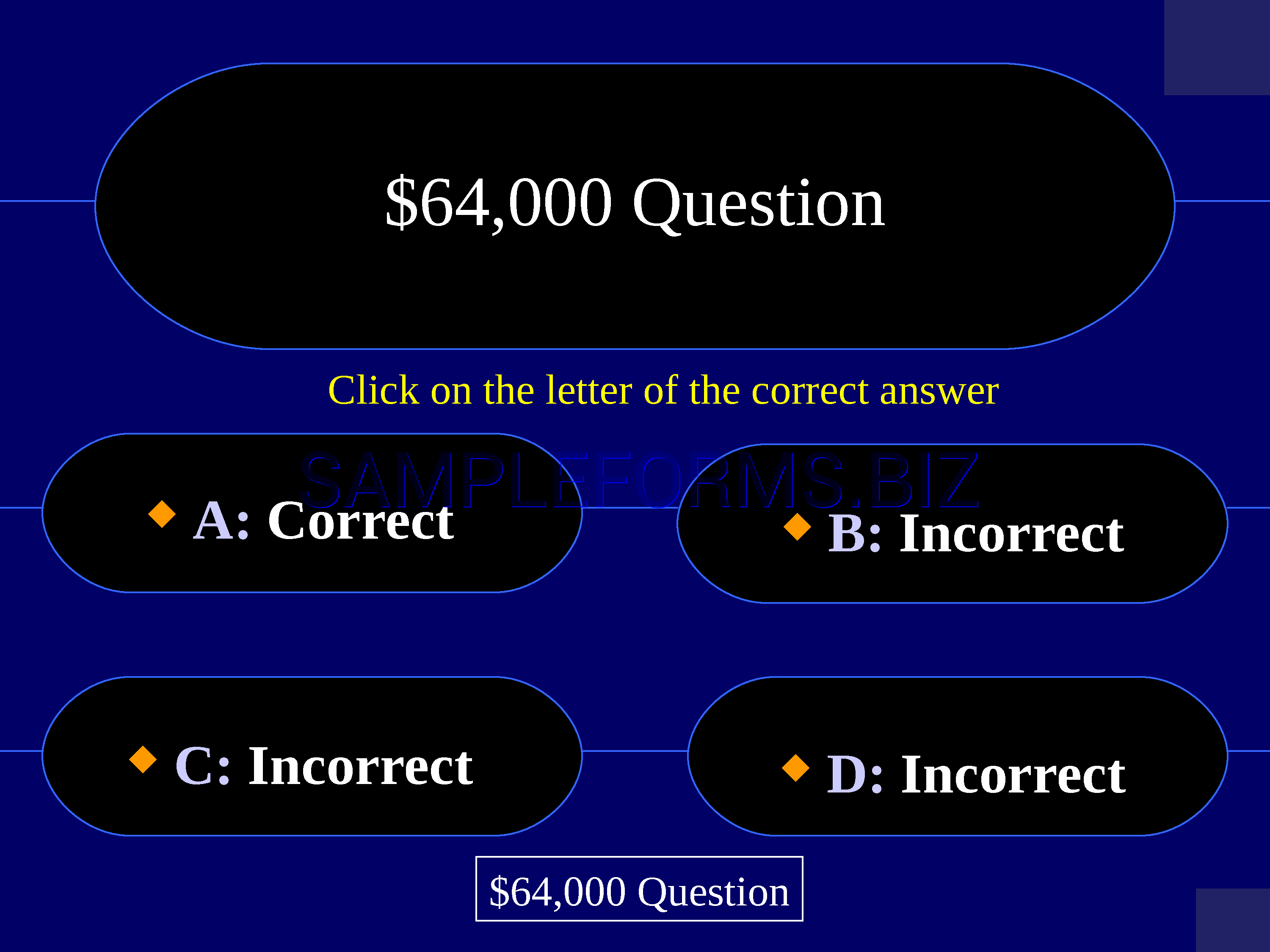 Preview free downloadable Who Wants to be a Millionaire Game Template in PDF (page 34)