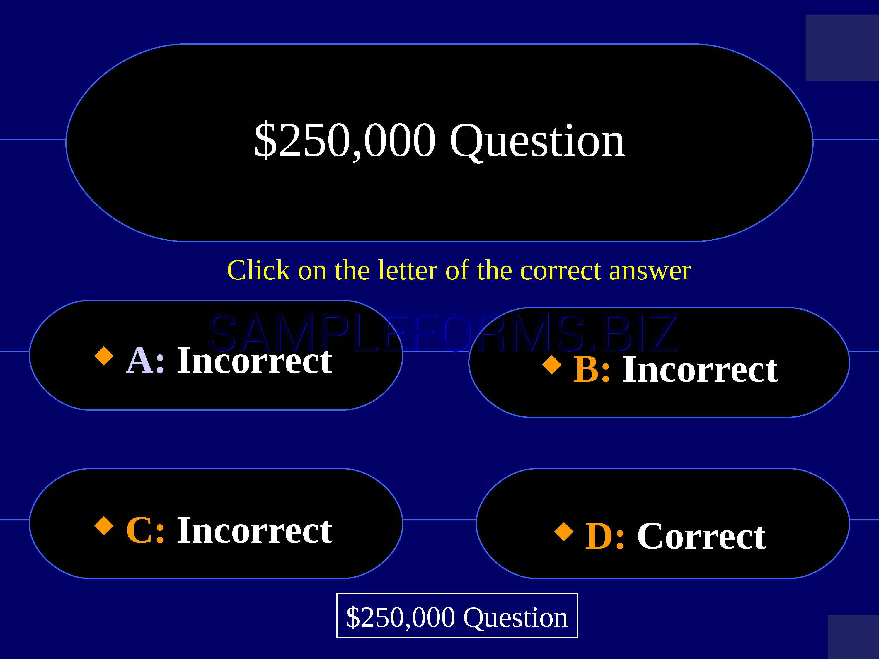 Preview free downloadable Who Wants to be a Millionaire Game Template in PDF (page 40)