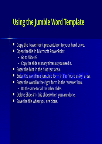 Word Jumble Game Template pdf ppt free